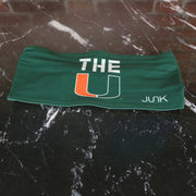 University of Miami The U Moisture Wicking UPF 50+ Green Headband | Officially Licensed Junk Brands