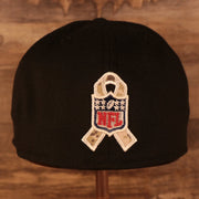 Back of the Philadelphia Eagles 2021 Salute To Service On Field Sideline 39Thirty Stretch Fit Hat