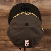 A top down view of the Milwaukee Bucks 2021 NBA Champions Trophy Locker Room 9Fifty Snapback Hat
