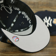 grey under visor of the New York Yankees Cooperstown All Over Side Patch "Historic Champs" Gray UV 59Fifty Fitted Cap | Navy 59Fifty Fitted Cap