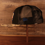 Wearer's left of the New York Giants 2021 Salute To Service On Field Sideline 9Fifty Snapback Trucker Hat