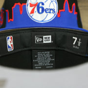 new era label on the Philadelphia 76ers Skyline Side Patch 59Fifty Fitted Cap | Philadelphia Skyline 5950