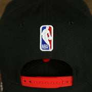nba logo on the Chicago Bulls City Skyline Side Patch 9Fifty Snapback Hat | Chicago Skyline 950