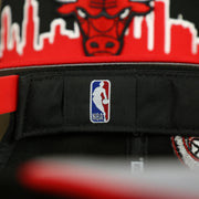 nba label on the Chicago Bulls City Skyline Side Patch 9Fifty Snapback Hat | Chicago Skyline 950
