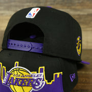 purple adjustable snap on the Los Angeles Lakers City Skyline Side Patch 9Fifty Snapback Hat | Los Angeles Skyline 950