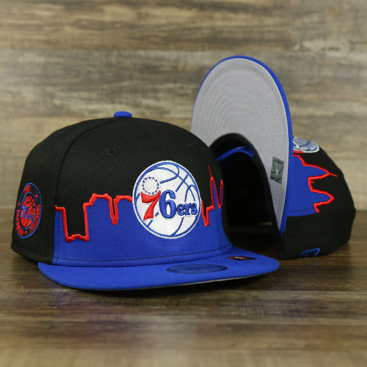 Philadelphia 76ers Skyline Side Patch 9Fifty Youth Snapback Hat | Philadelphia Skyline 950