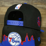 royal adjustable snap on the Philadelphia 76ers Skyline Side Patch 9Fifty Youth Snapback Hat | Philadelphia Skyline 950