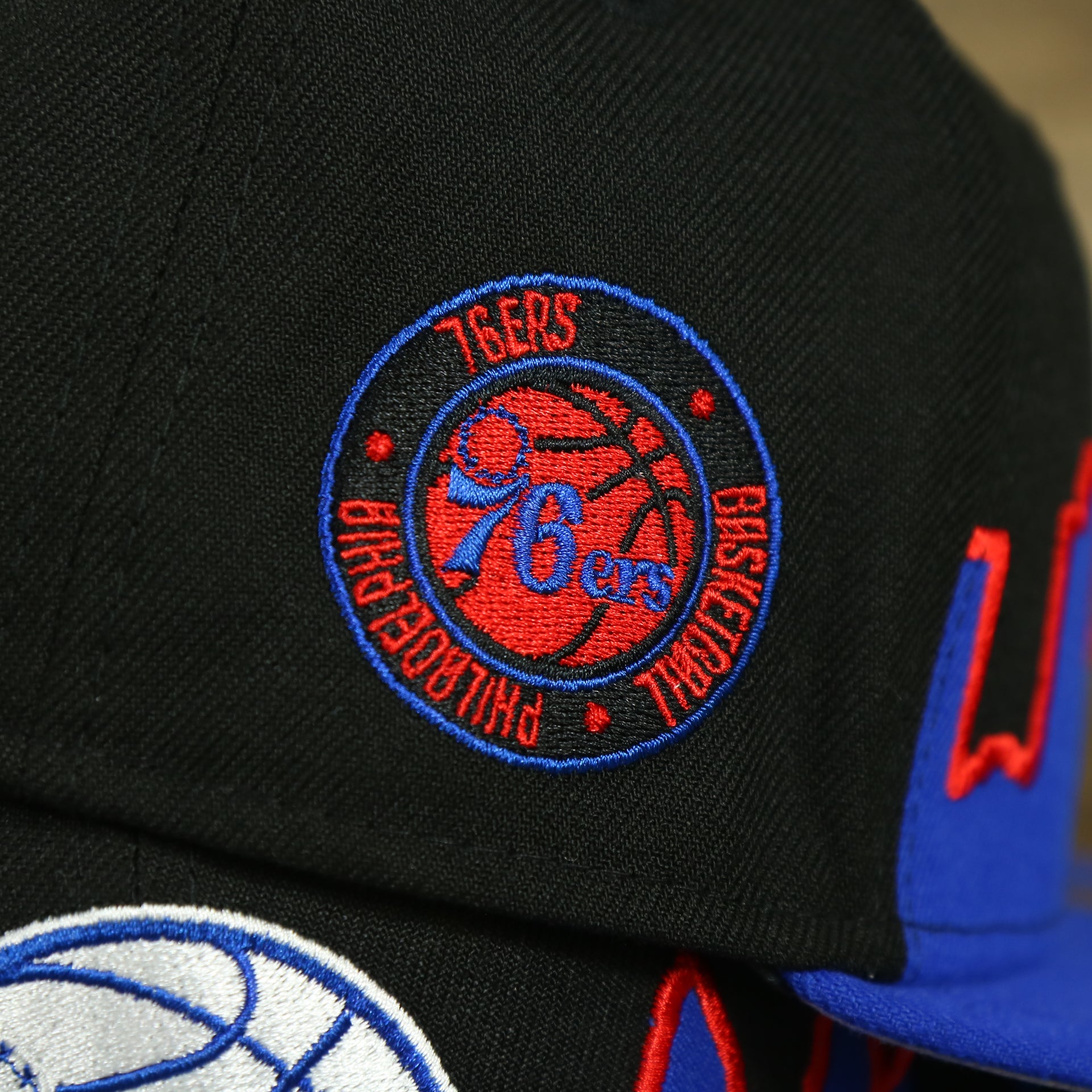 76ers side patch on the Philadelphia 76ers Skyline Side Patch 9Fifty Youth Snapback Hat | Philadelphia Skyline 950