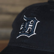 Close up of the Detroit Tigers logo embroidered on the front of the Detroit Tigers 2022 MLB Batting Practice On-Field Spring Training 9Twenty Trucker Dad Hat