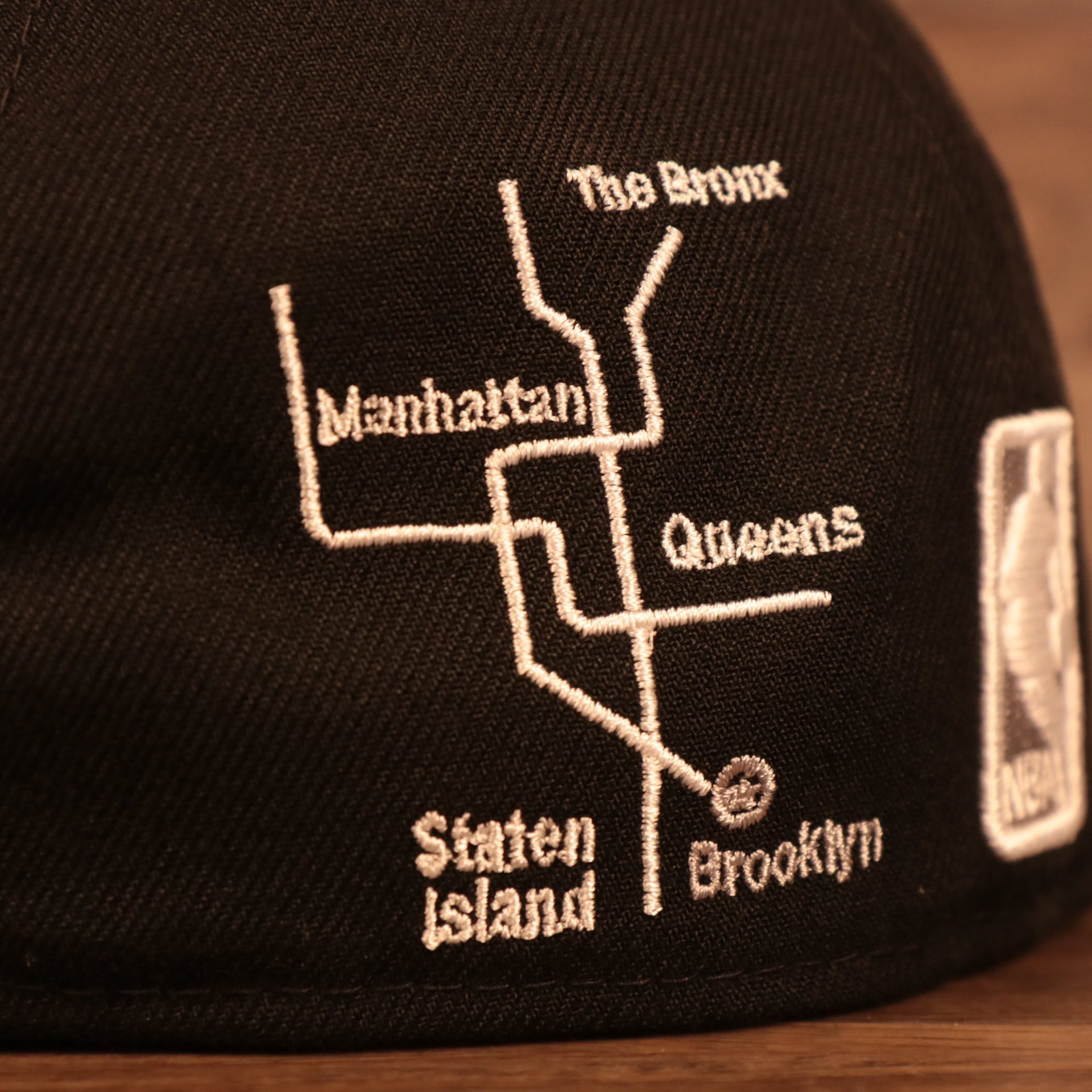 Transit map of the Brooklyn Nets City Transit All Over Side Patch Gray Bottom 59Fifty Fitted Cap