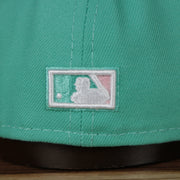 mlb logo on the Arizona Diamondbacks 1993 Inaugural Season Side Patch Pink Bottom 59Fifty Fitted Cap | Mint