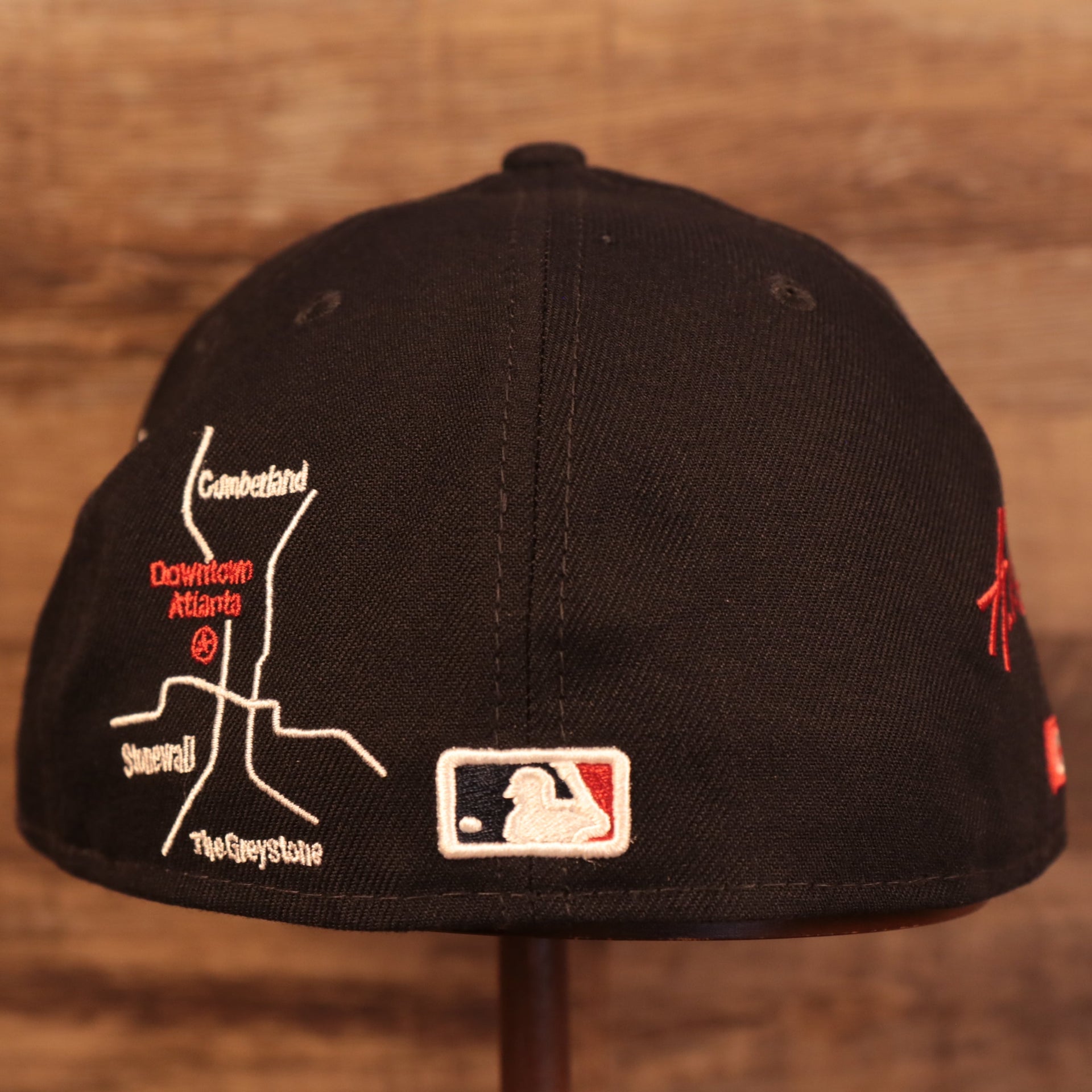 Back of the Atlanta Braves City Transit All Over Side Patch Gray Bottom 59Fifty Fitted Cap