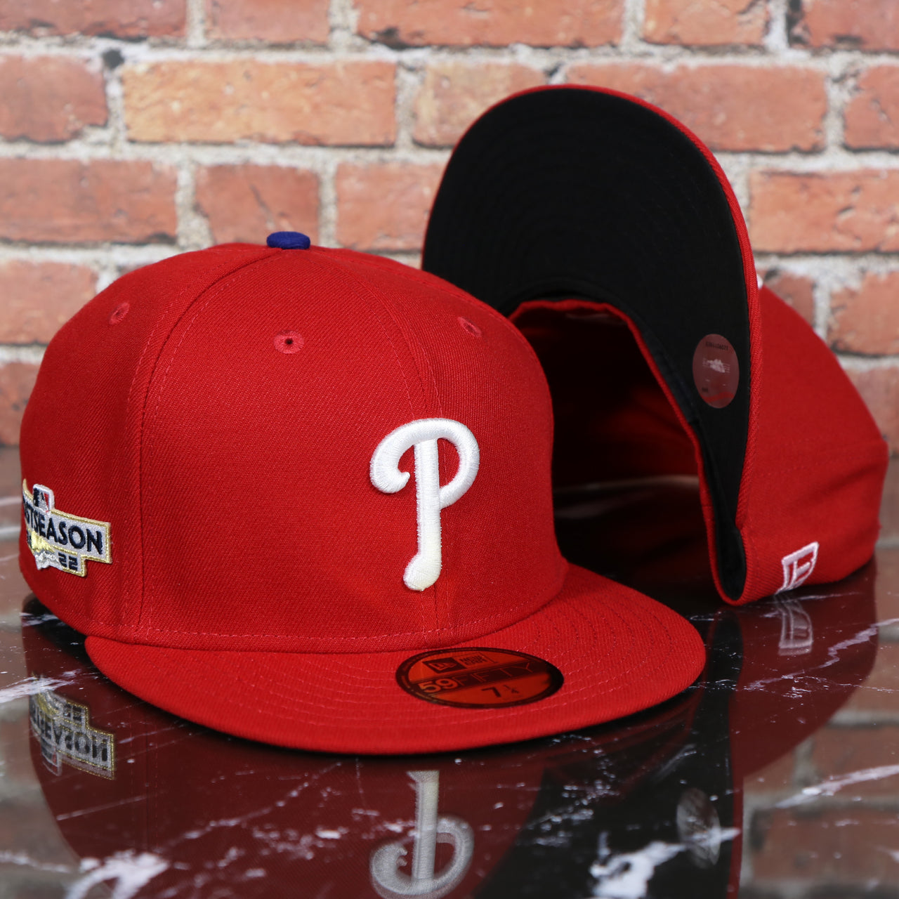 Philadelphia Phillies Post Season 2022 MLB Playoffs Side Patch On-Field 59Fifty Fitted Cap