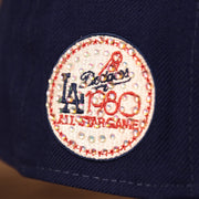 Close up of the All Star Game Patch on the Los Angeles Dodgers 1980 All Star Game Crystal Side Patch Icy Blue Bottom 59Fifty Fitted Cap