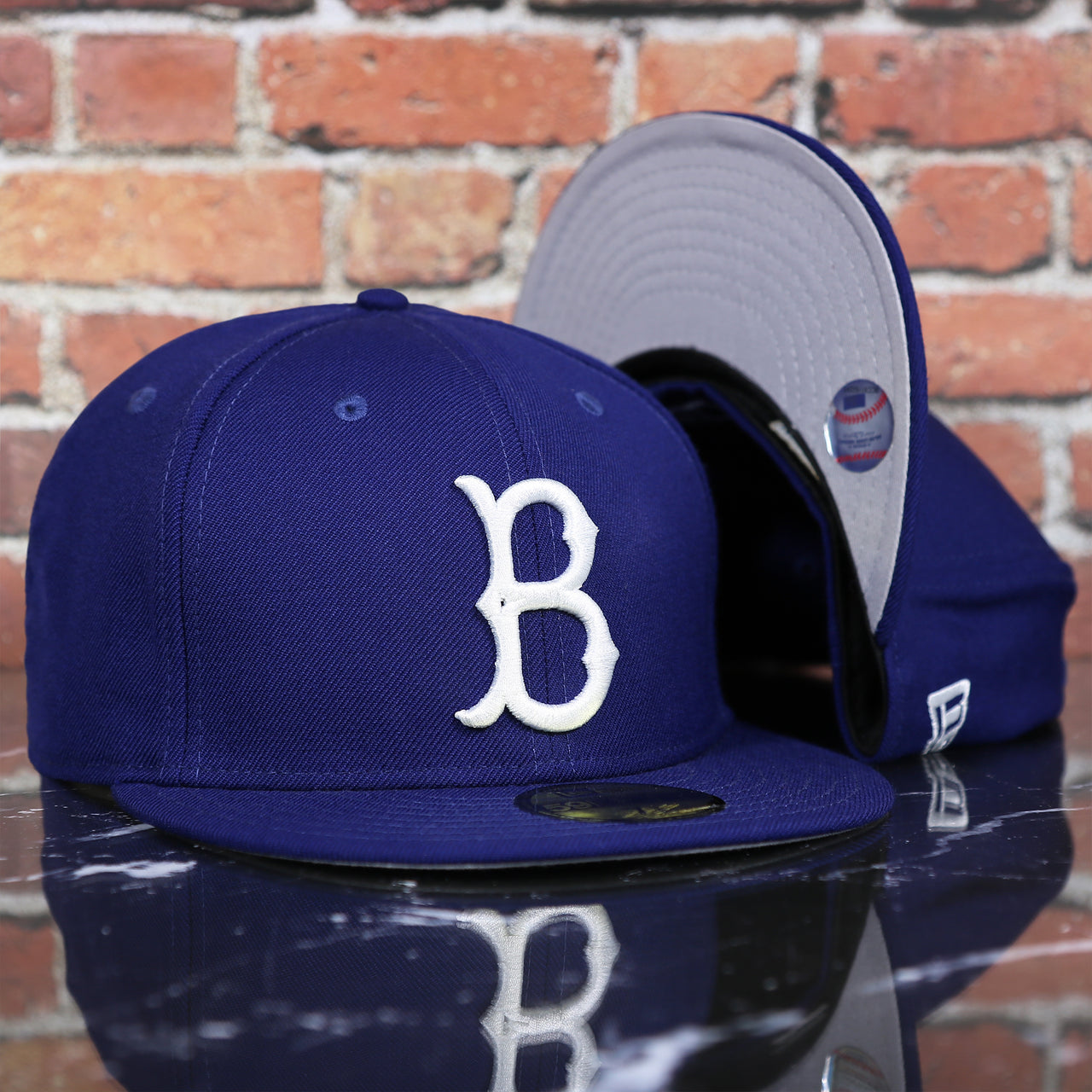 Brooklyn Dodgers Royal Blue Grey Bottom Fitted Hat | Royal Blue New Era Grey Brim 59fifty | Dodgers Gray Underbrim Fitted Cap