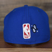 back of the Philadelphia 76ers All Over Paisley Bandana Pattern Grey Bottom 5950 Fitted Cap | Blue