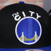 golden state warriors logo on the front of the Golden State Warriors Gray Bottom 9Fifty Snapback Cap | Black