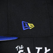 new era logo on the front of the Golden State Warriors Gray Bottom 9Fifty Snapback Cap | Black