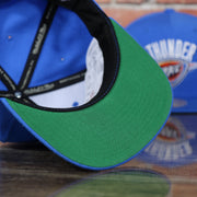 green underside on the Oklahoma City Thunder Green Bottom 9Fifty Snapback Cap | Royal Blue