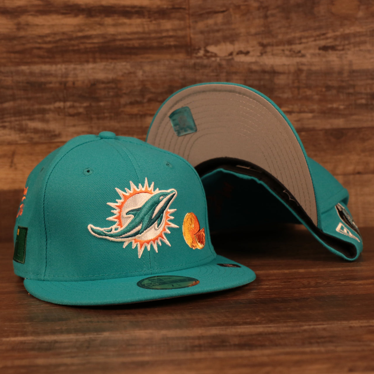 Miami Dolphins City Transit All Over Side Patch Gray Bottom 59Fifty Fitted Cap