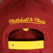 mitchell and ness logo on the back side of the Cleveland Cavaliers Vintage Hardwood Classic Gray Bottom 9Fifty Snapback | Red/Yellow
