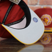 gray bottom on the Cleveland Cavaliers Vintage Hardwood Classic Gray Bottom 9Fifty Snapback | Red/Yellow