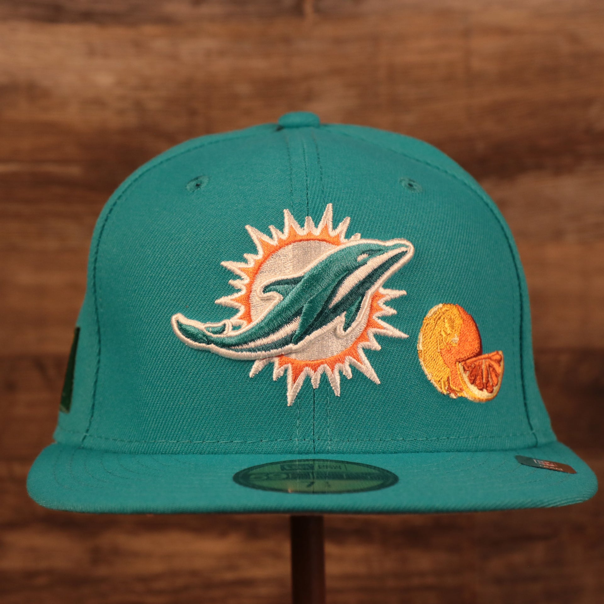 Miami Dolphins City Transit All Over Side Patch Gray Bottom 59Fifty Fitted Cap