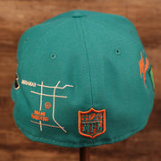 Back of the Miami Dolphins City Transit All Over Side Patch Gray Bottom 59Fifty Fitted Cap