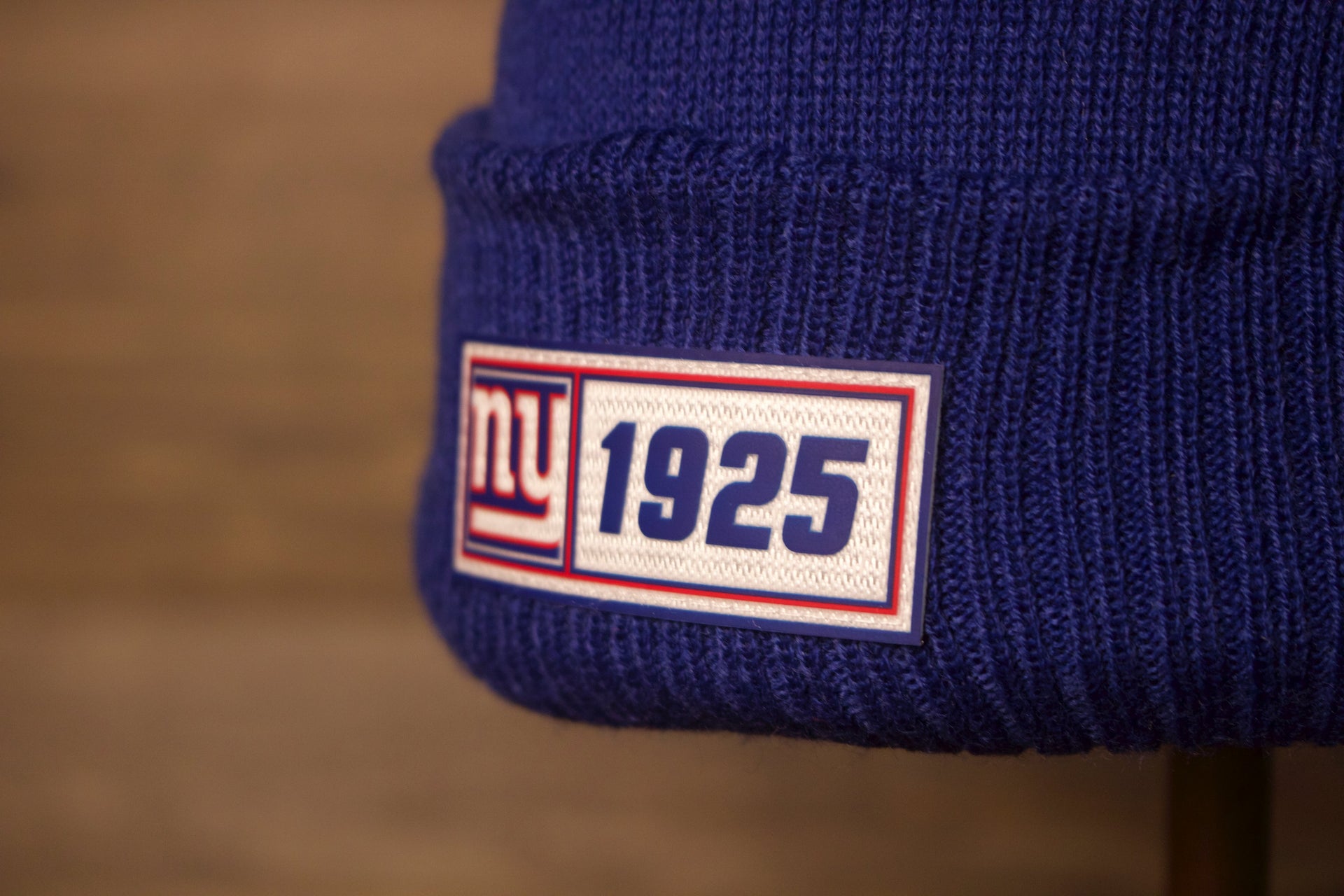 the year the giants were founded was 1925 Which is shown on the patch on the front Giants Beanie | New York Giants 2019 On-Field Beanie | Giants Blue Winter Hat