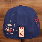 Back of the Philadelphia 76ers City Transit All Over Side Patch Gray Bottom 59Fifty Fitted Cap