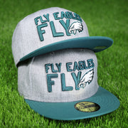 front and bottom of the Philadelphia Eagles 2018 On-Stage Draft 59Fifty Green Bottom Fitted Cap