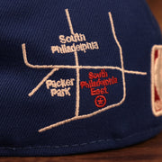 City transit map on the Philadelphia 76ers City Transit All Over Side Patch Gray Bottom 59Fifty Fitted Cap