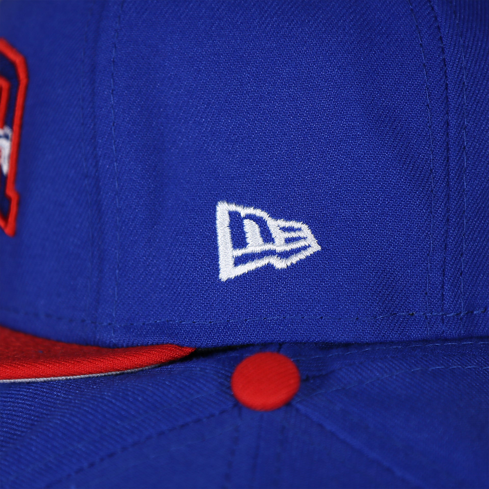 new era logo on the wearers left side of the Philadelphia 76ers 2021 NBA Draft 59Fifty Fitted Cap | Blue/Red