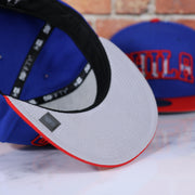 underside of the Philadelphia 76ers 2021 NBA Draft 59Fifty Fitted Cap | Blue/Red