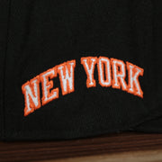 new york logo on the New York Knicks 2021 City Edition Vintage Grey Bottom 9Fifty Snapback | Black