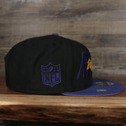 wearers right side of the Baltimore Ravens 2022 NFL Draft 9Fifty Grey Bottom On-Field Snapback | Black