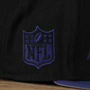 nfl logo on the Baltimore Ravens 2022 NFL Draft 9Fifty Grey Bottom On-Field Snapback | Black
