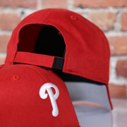 adjustable strap on the Infant Philadelphia Phillies Gray Bottom Dad Hat | Red Infant Dad Hat