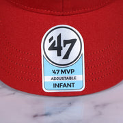 47 brand sticker on the Infant Philadelphia Phillies Gray Bottom Dad Hat | Red Infant Dad Hat