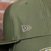 new era logo on the Eagles Fitted Cap | Philadelphia Eagles 2019 Salute To Service Fitted Hat | 59Fifty Fitted Hat