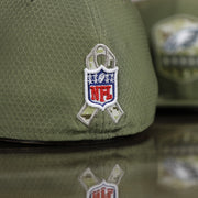 NFL  logo on the Eagles Fitted Cap | Philadelphia Eagles 2019 Salute To Service Fitted Hat | 59Fifty Fitted Hat
