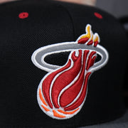 heat logo on the Heat reflective 3m snapback | Mitchell Ness Heat Snapback | Miami snapback heat