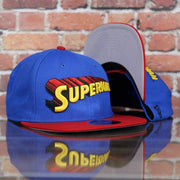Superman Vintage Lettering DC Comics Blue on Red Custom 950 Snapback Hat