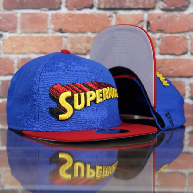 Superman Vintage Lettering DC Comics Blue on Red Custom 950 Snapback Hat