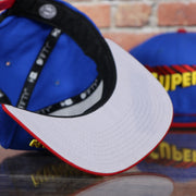 grey under visor on the Superman Vintage Lettering DC Comics Blue on Red Custom 950 Snapback Hat