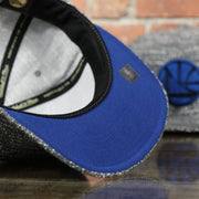 royal blue under visor on the Golden State Warriors Marbled Gray Noise Snapback Cap | Marbled Snap Cap