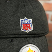 NFL logo on the Pittsburgh Steelers Onfield NFL Sideline Side Patch 39Thirty Flexfit Cap | Yellow 39Thirty Cap