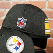 back side of the Pittsburgh Steelers Onfield NFL Sideline Side Patch 39Thirty Flexfit Cap | Yellow 39Thirty Cap