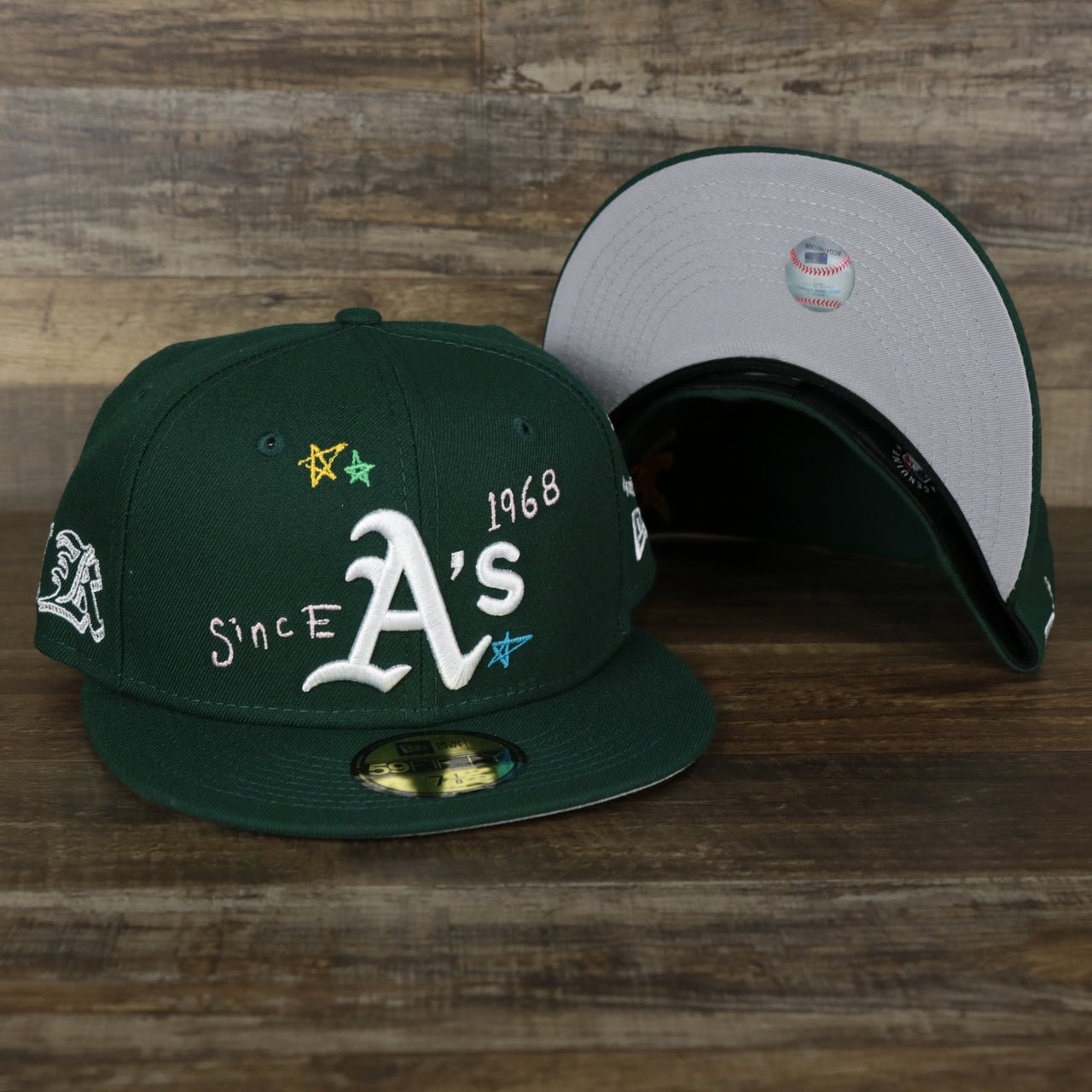 The Oakland Athletics “Scribble” Side Patch Gray Bottom 59Fifty Fitted Cap