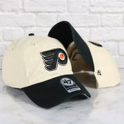 Philadelphia Flyers Natural Unstructured Crown Black Curved Brim Adjustable Dad Hat